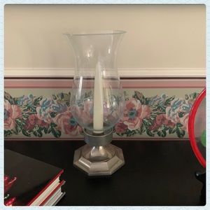 Hurrican Candle Holder w/Pewter Base